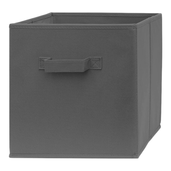 Gray Fabric Storage Cubes Set 6 Storage Bins Dual Handles Foldable Cube Baskets - Picture 3 of 6